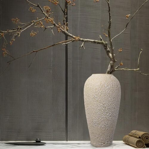 Ceramic Farmhouse Large Flower Vase,13.4 Inch Decor Terra Cotta Pottery Vase Boho Ceramic Rustic Vase for Home Decor Living Room Entryway Table Centerpiece Decor,Terracotta Vases,Wedding,Gifts