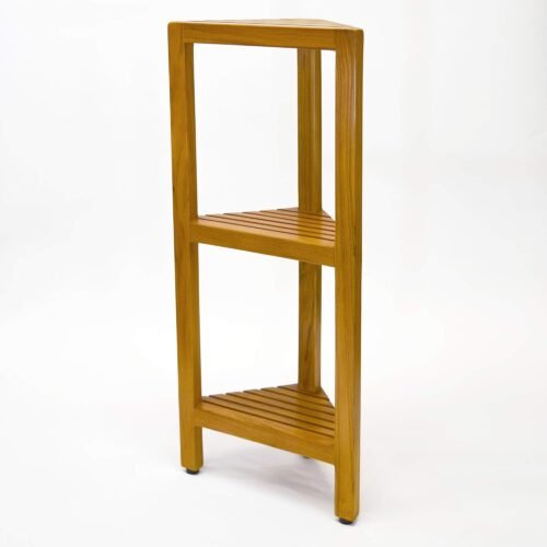 3-Tier Free Standing Corner Shelf, Bathroom Corner Stand, Fully Assembled, TB-134