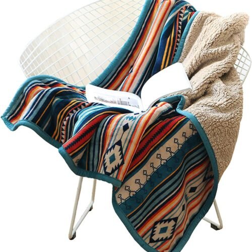 Fleece Bed Throws 50 x 60 Inch Boho Warm Soft Fluffy Bohemian Throw Blanket Perfect for Bed, Sofa, Couch, Office