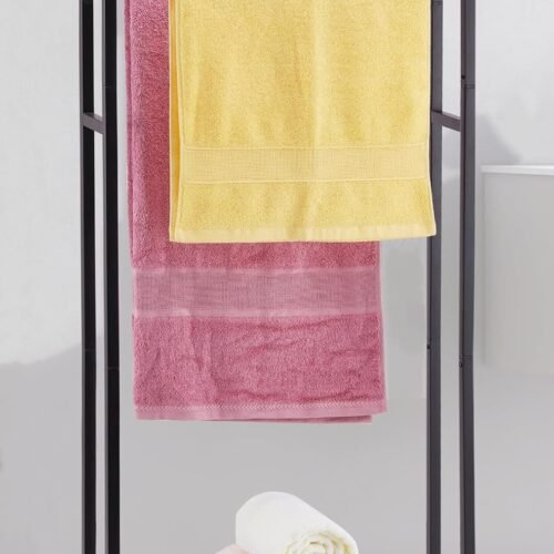 Standing Towel Racks for Bathroom, 39'' Tall 2 Tier Bathroom Towel Stand with Storage Shelves, Modern Standing Pool Drying Rack for Outdoor, Black Blanket Holder,